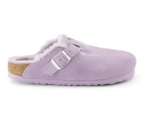 Boston Mules mit Shearling-Besatz - Violett