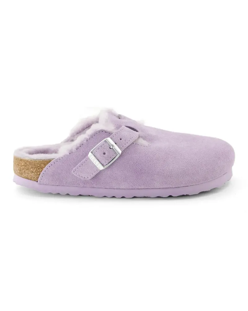 Birkenstock Boston shearling-trim buckled mules - Violett Violett