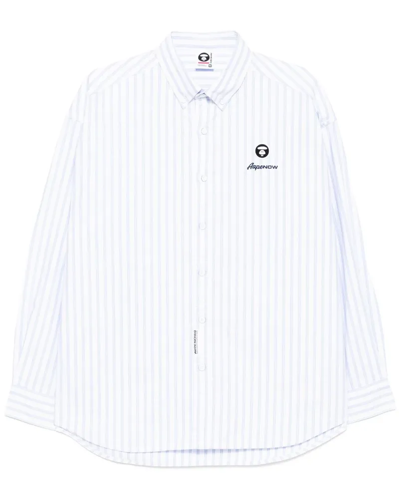 BAPE Gestreiftes Hemd - Weiß Weiß