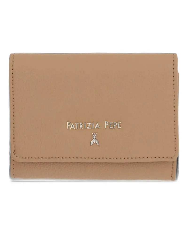 Patrizia Pepe logo-plaque pebbled wallet - Nude Nude