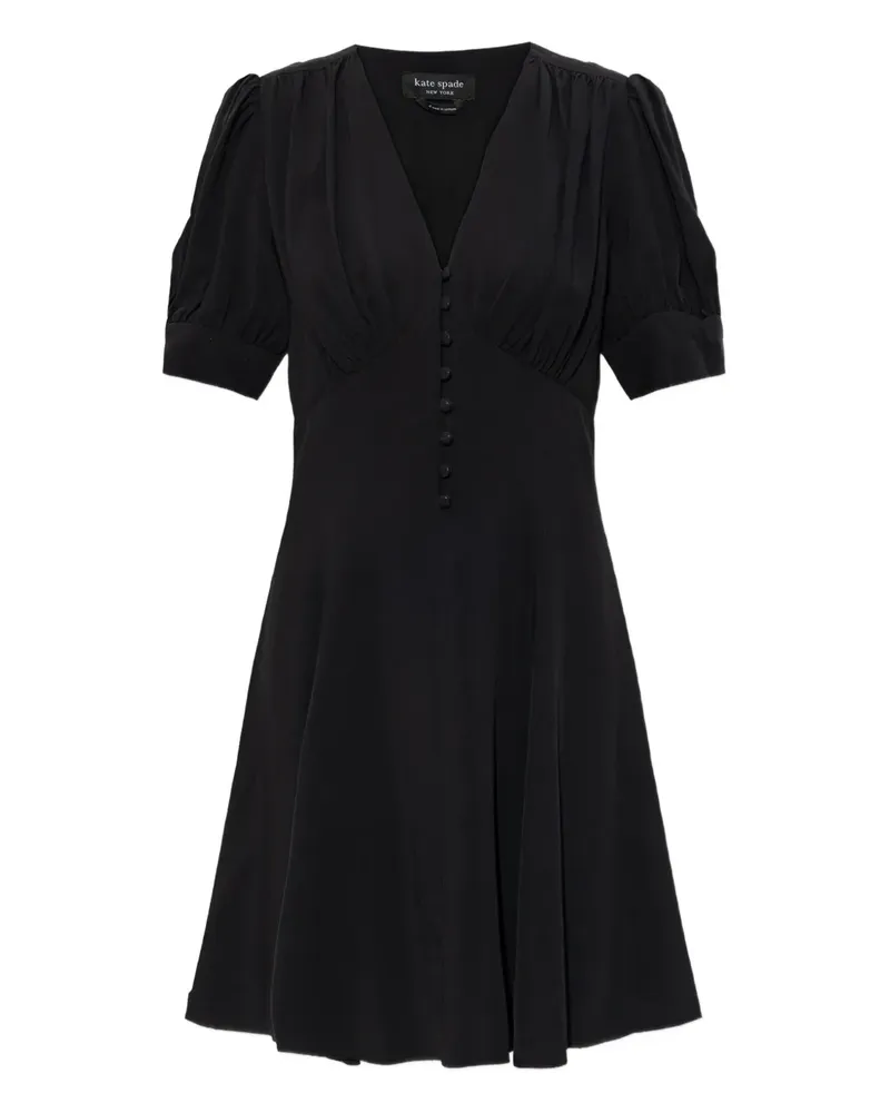 Kate Spade V-neck button mini dress - Schwarz Schwarz