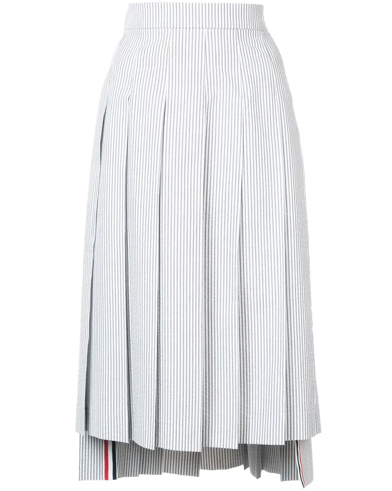 Thom Browne Faltenrock aus Seersucker - Grau Grau