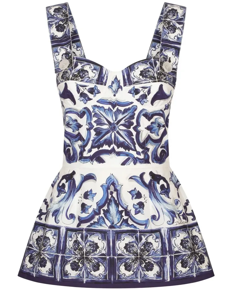 Dolce & Gabbana Bluse mit Majolica-Print - Blau Blau