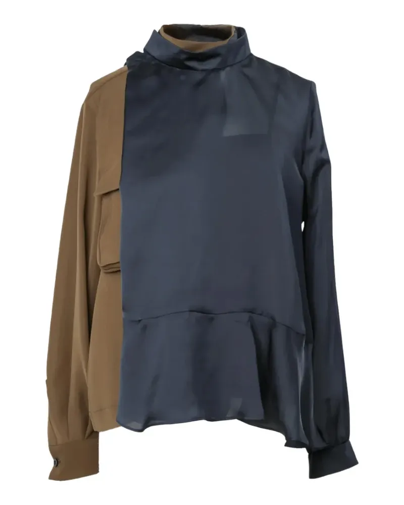 Sacai Gerüschte Bluse mit Einsätzen - Blau Blau