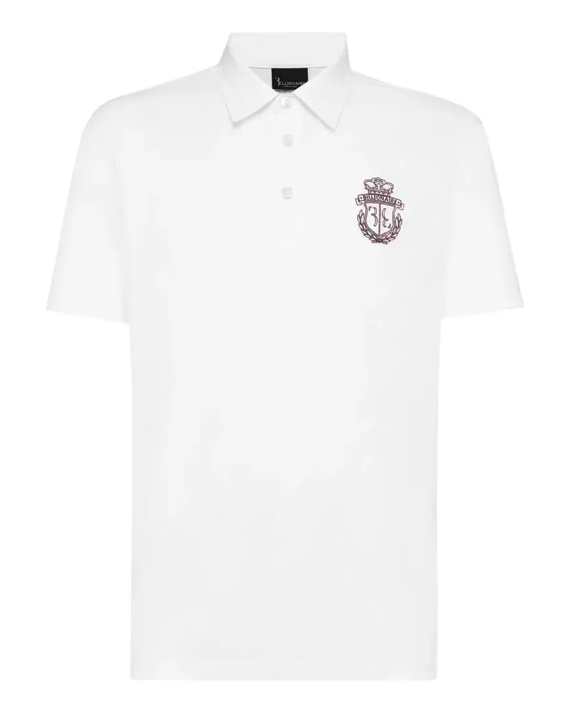 Billionaire Poloshirt mit Wappenstickerei - Weiß Weiß