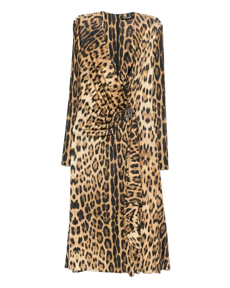 Roberto Cavalli Kleid mit Tiere-Print - Braun Braun