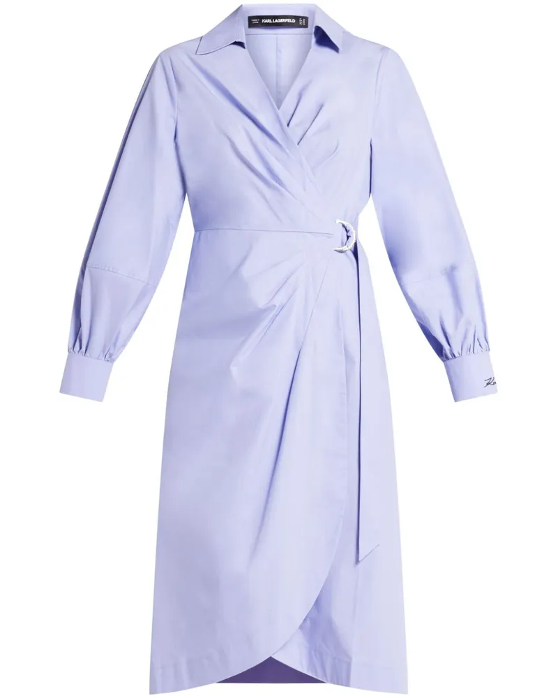 Karl Lagerfeld Hemdkleid in Wickeloptik - Violett Violett
