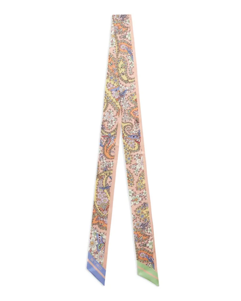 Etro Seidenschal mit Blumen-Print - Rosa Rosa
