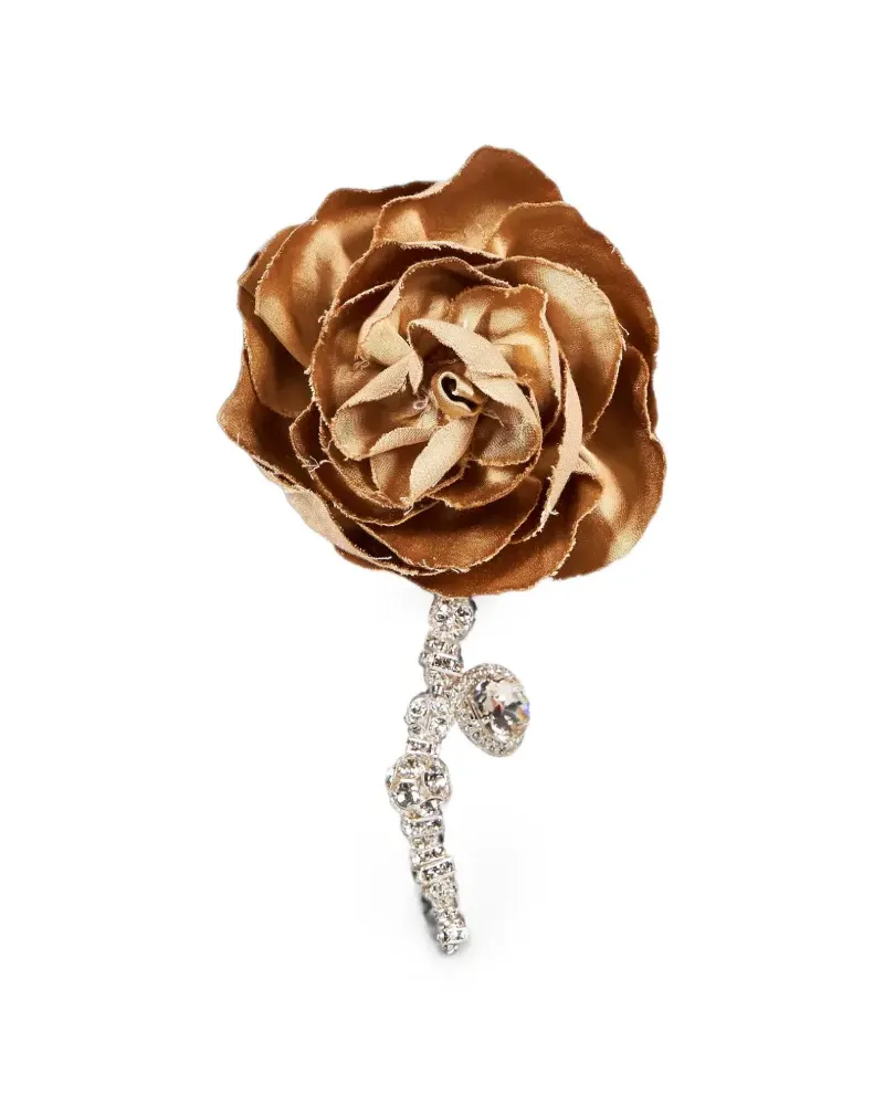 Magda Butrym Einzelner Ohrring mit Blumenapplikation und Kristallen - Silber Silber