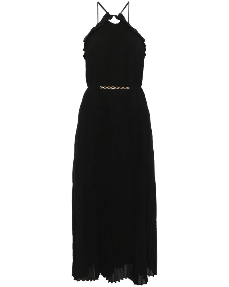 Twin-Set Plissiertes Midikleid - Schwarz Schwarz