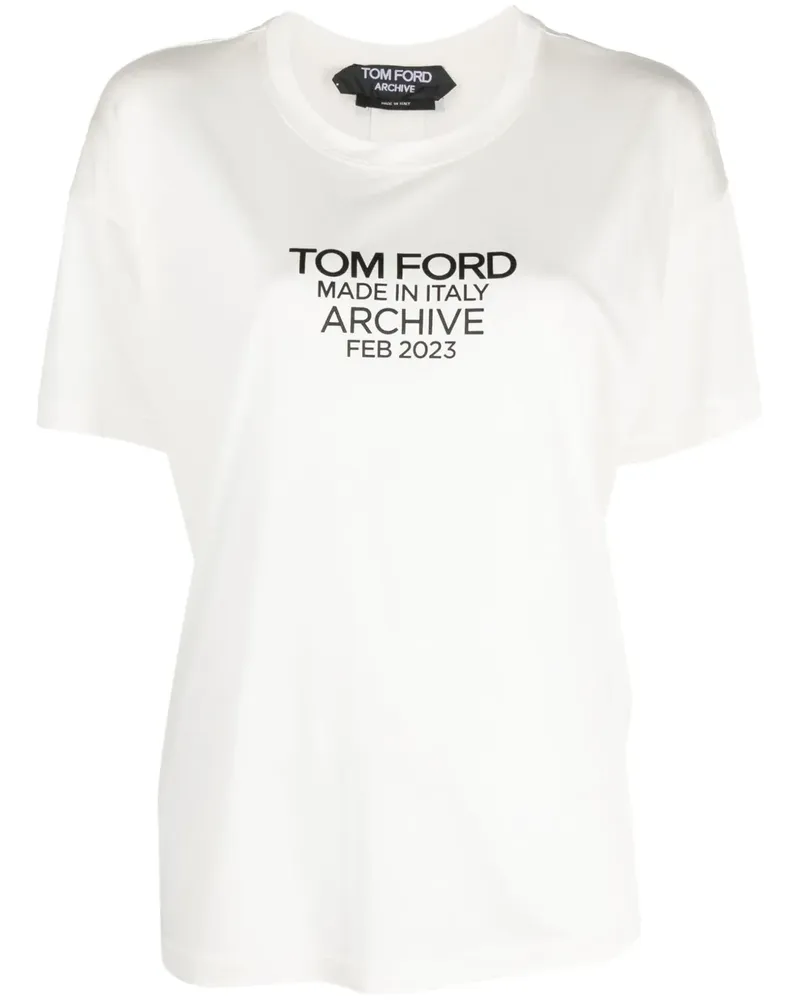 Tom Ford T-Shirt mit Logo-Print - Weiß Weiß