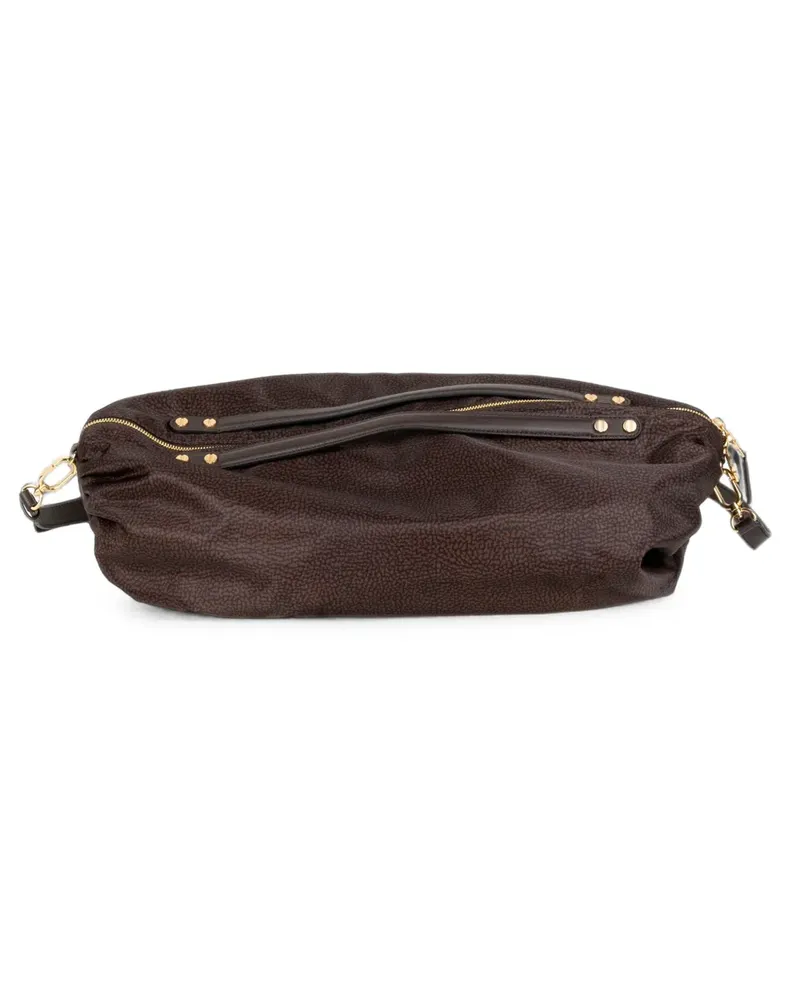 Borbonese op art-print clutch bag - Braun Braun