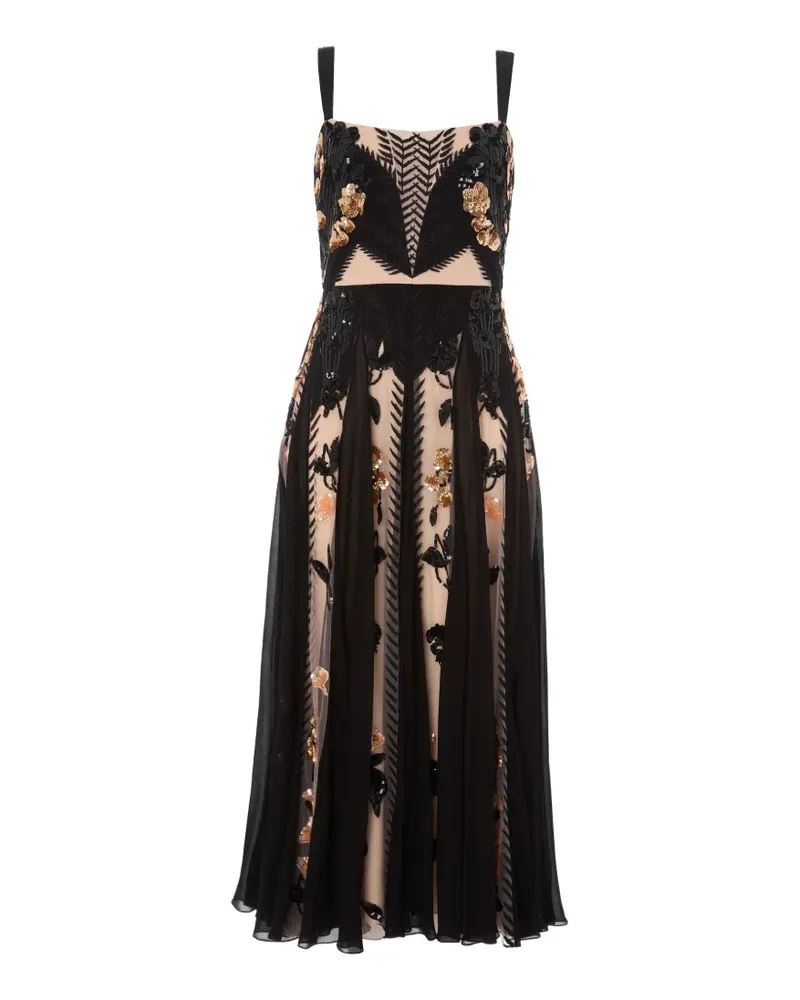 Temperley London Gilded sequin-embellished midi dress - Schwarz Schwarz