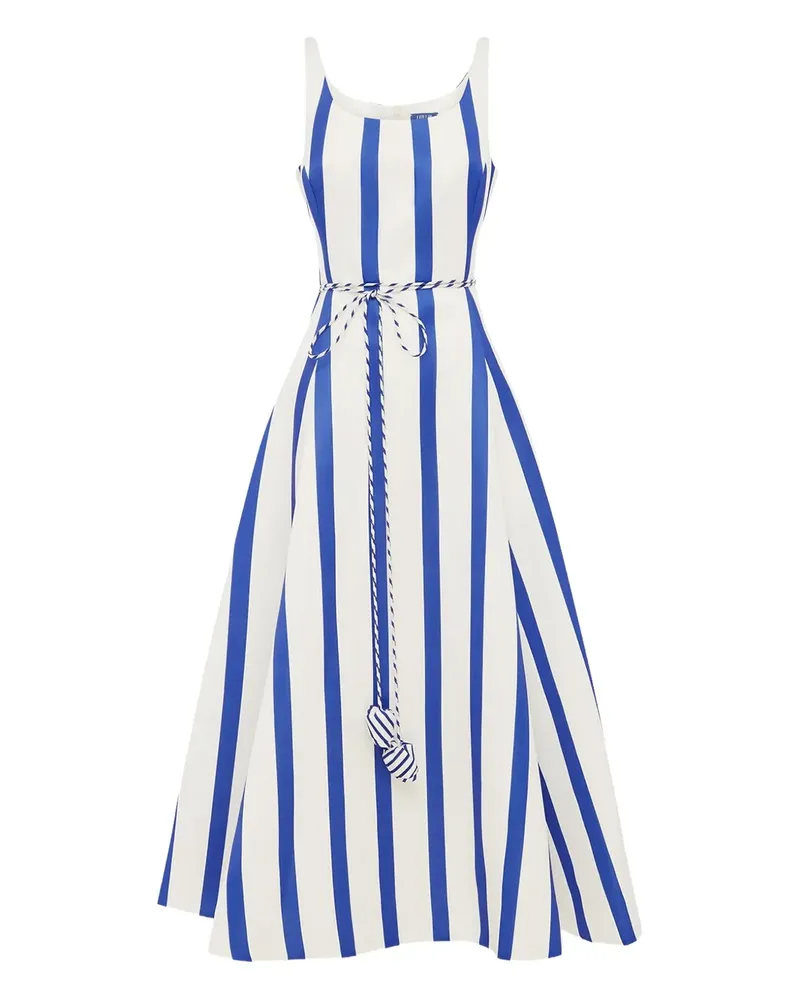 LEO LIN Gestreiftes Serafina Maxikleid - Weiß Weiß