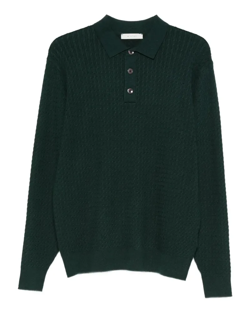 Diktat cable-knit polo shirt - Grün Grün