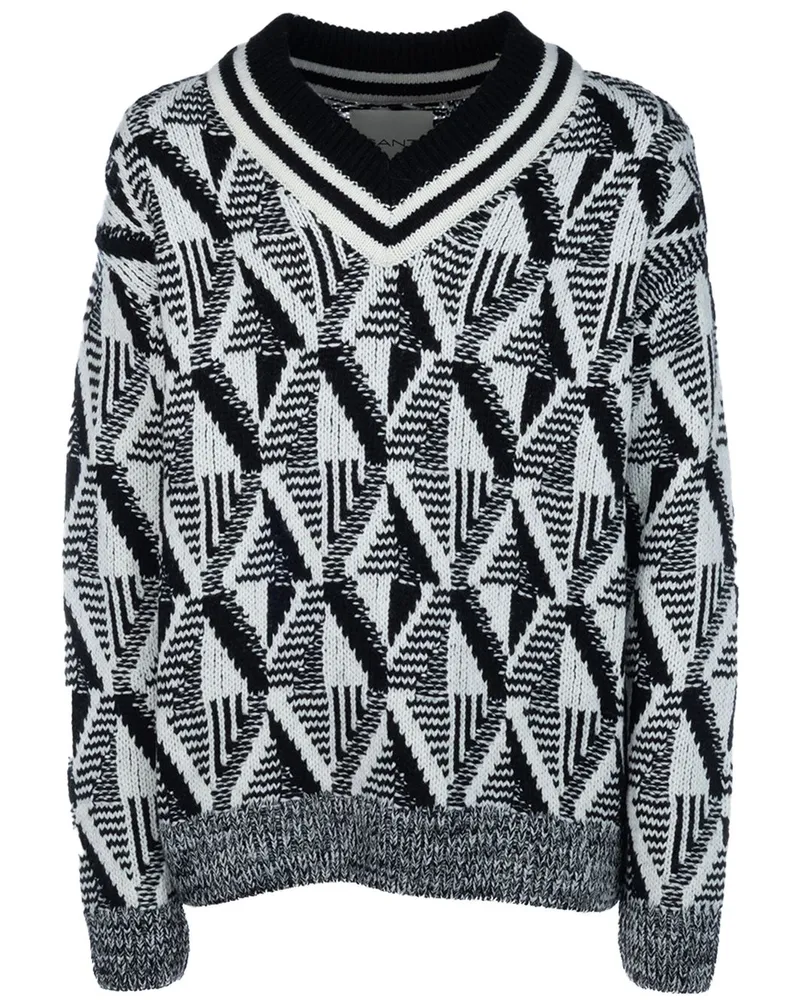 Gant Geometrisch gemusterter Pullover - Schwarz Schwarz