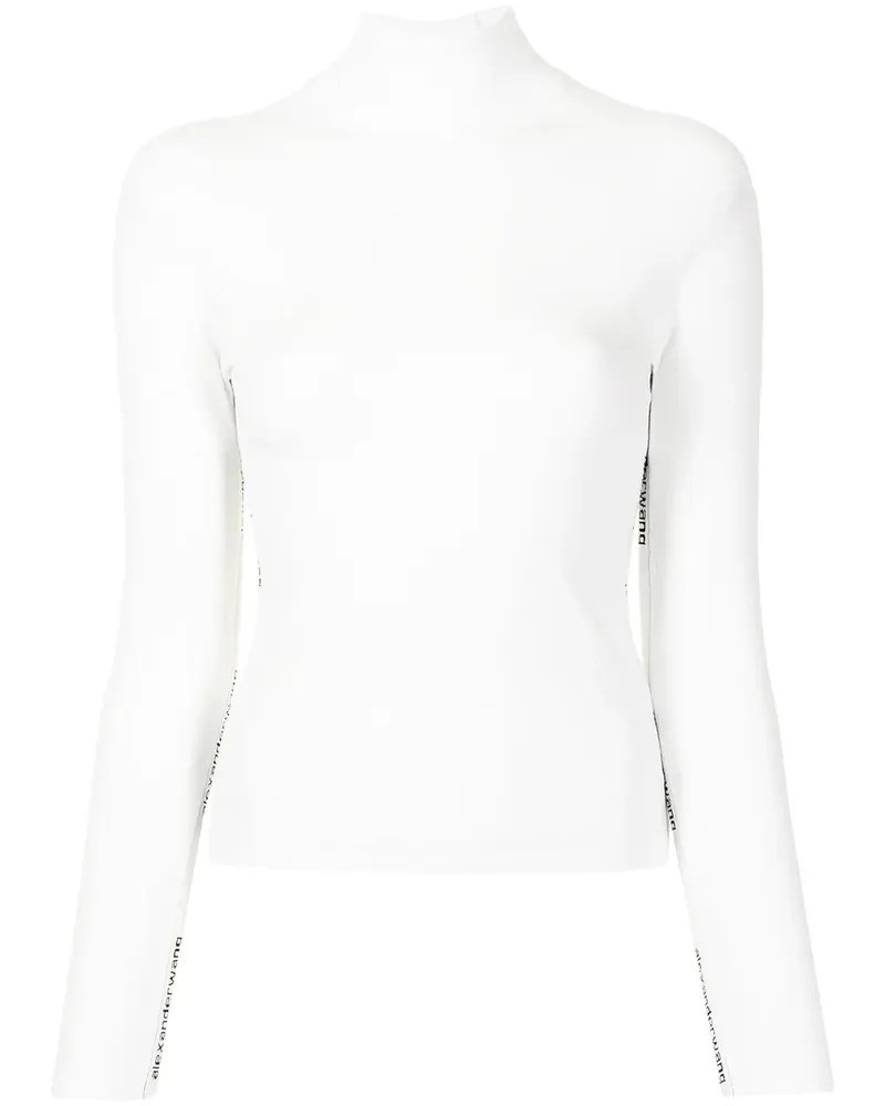 Alexander Wang Jacquard-Oberteil mit Logo - Weiß Weiß