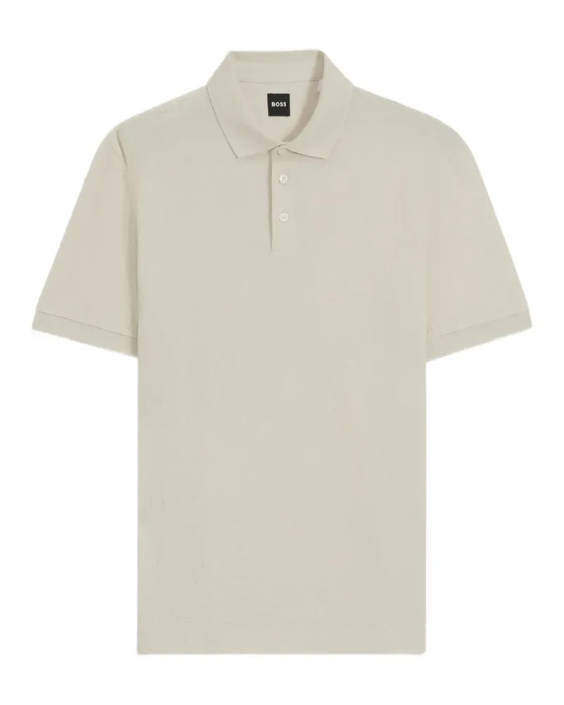 HUGO BOSS textured short-sleeve polo shirt - Nude Nude