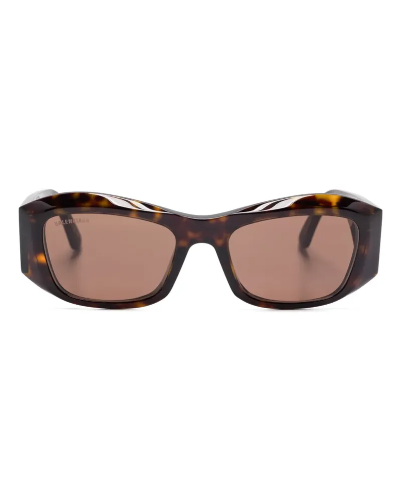 Balenciaga Sonnenbrille mit eckigem Gestell - Braun Braun