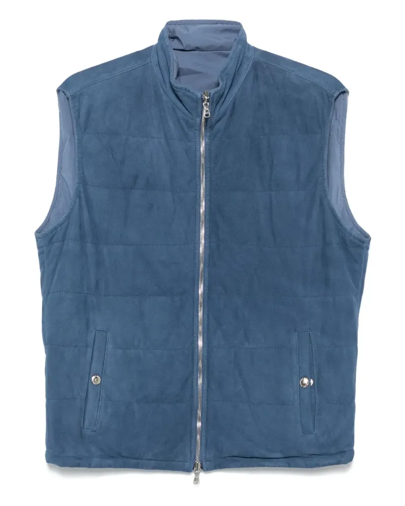 BARBA Weste aus Leder - Blau Blau