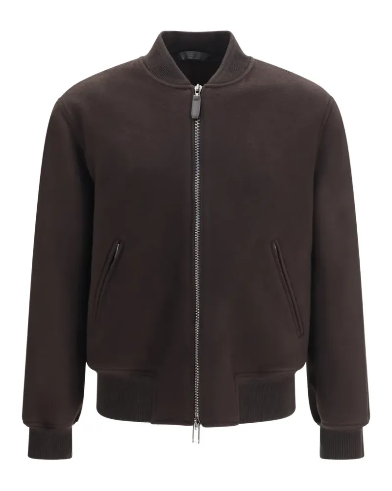 Brioni zip-up bomber jacket - Braun Braun