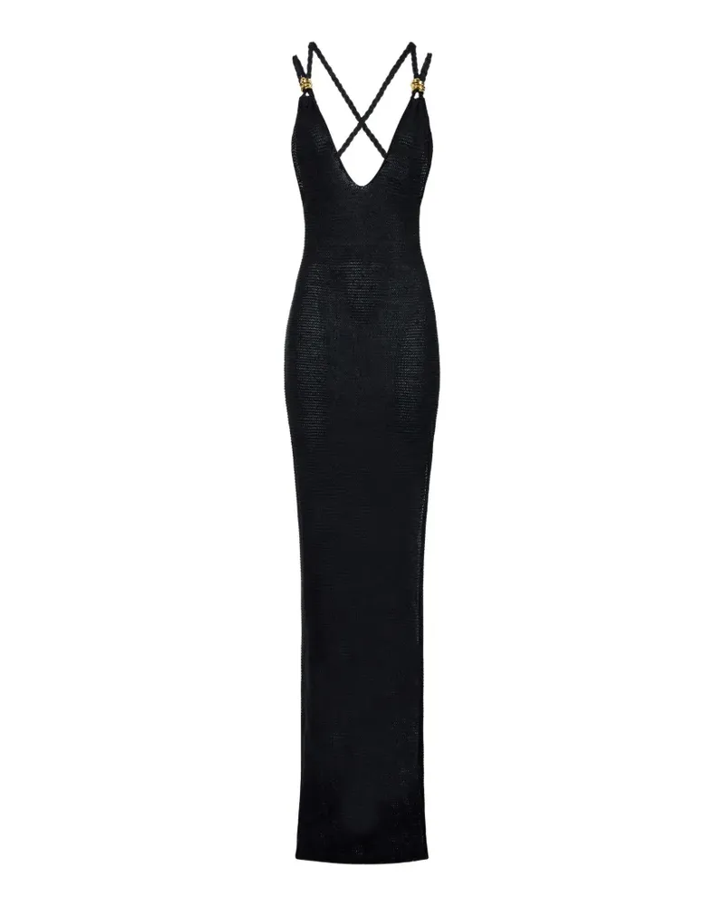 Elisabetta Franchi braided-strap maxi dress - Schwarz Schwarz