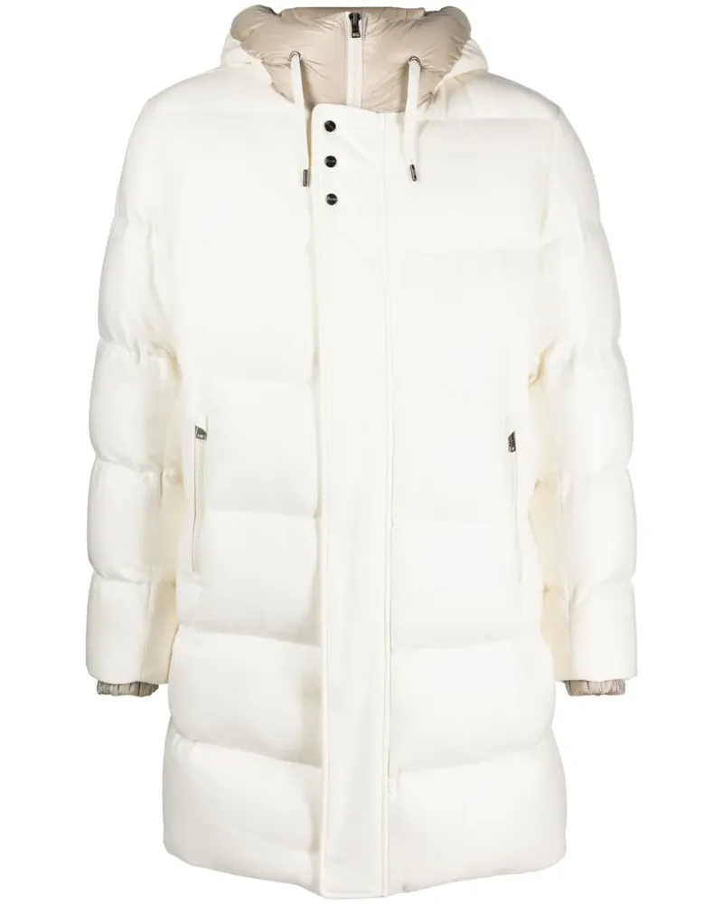 Herno Kapuzenmantel mit Kordelzug - Weiß Weiß