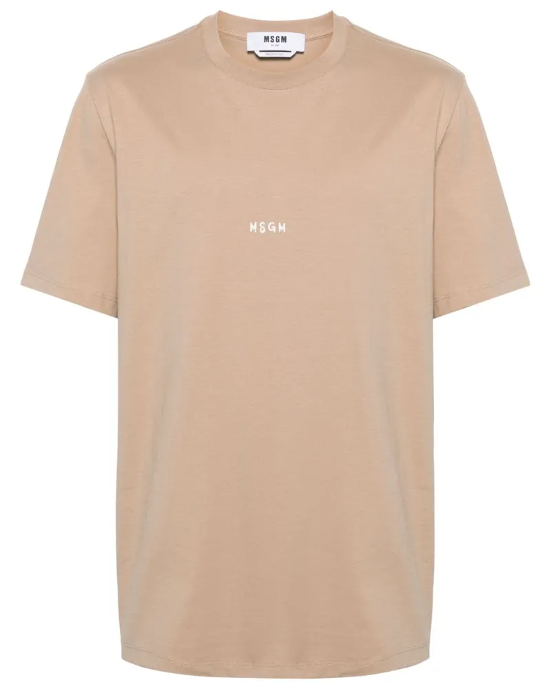 MSGM T-Shirt mit Logo-Print Nude