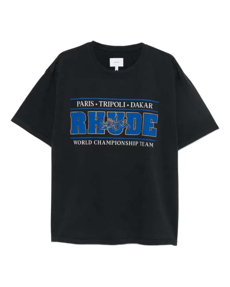 RHUDE logo-print short-sleeve T-shirt - Schwarz Schwarz
