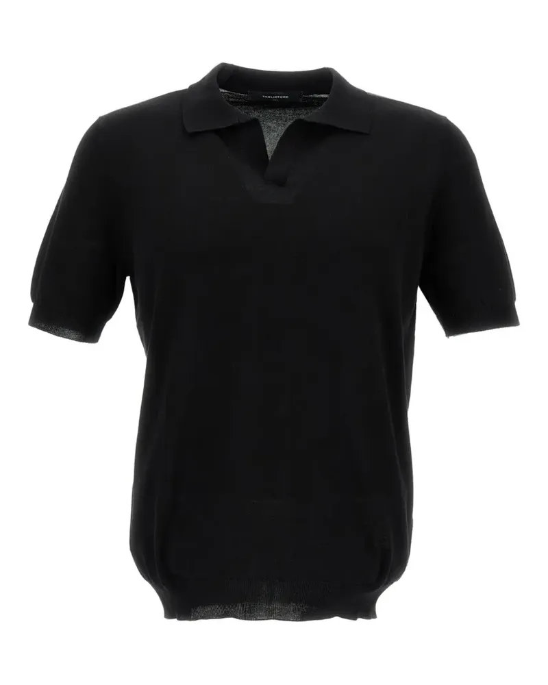 Tagliatore Fein gestricktes Poloshirt - Schwarz Schwarz