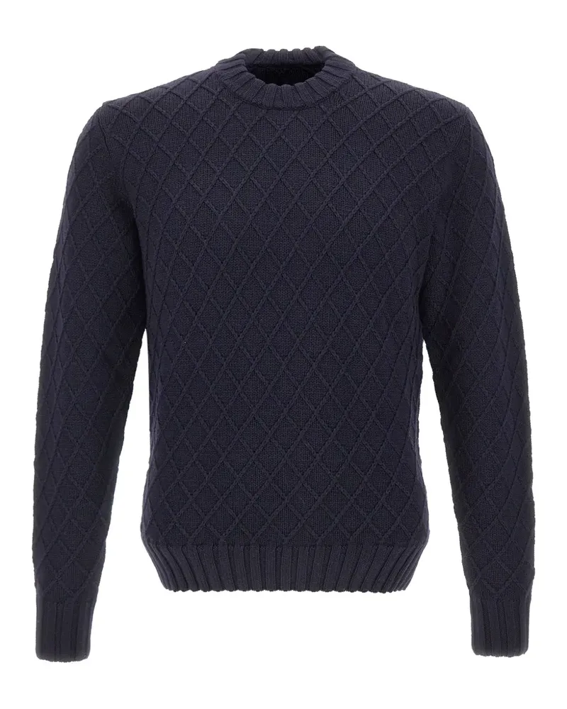 Filippo de Laurentiis Pullover in Rautenstrick - Blau Blau