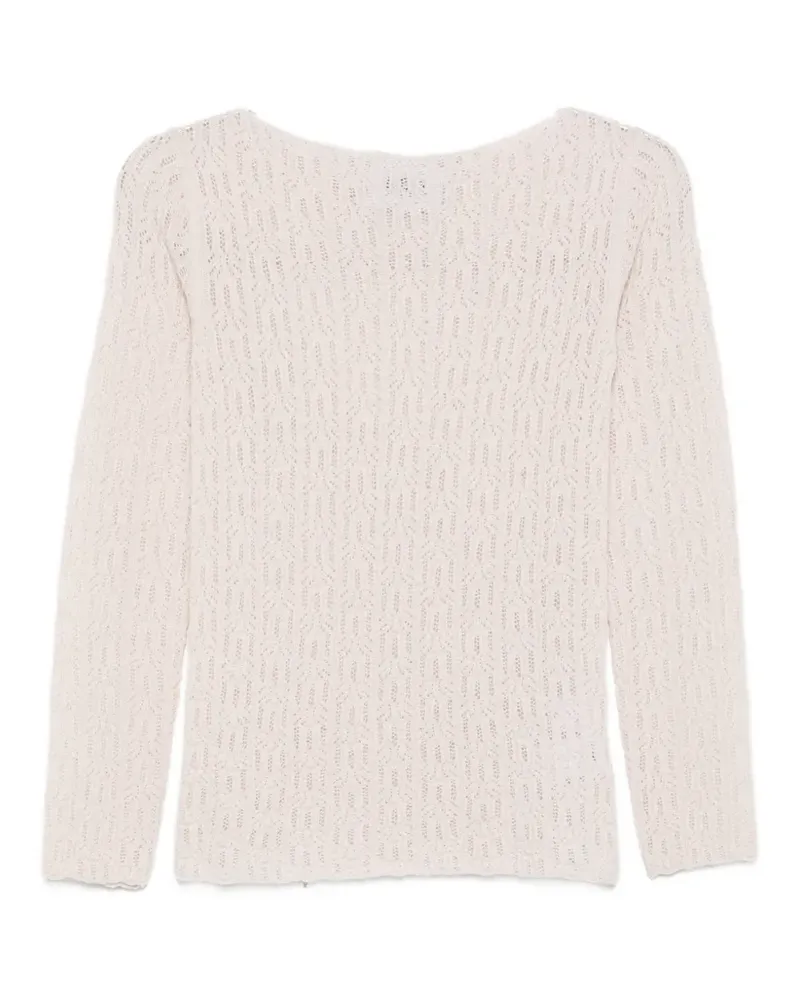 Alpha Studio Pullover mit Lochstrickmuster - Nude Nude