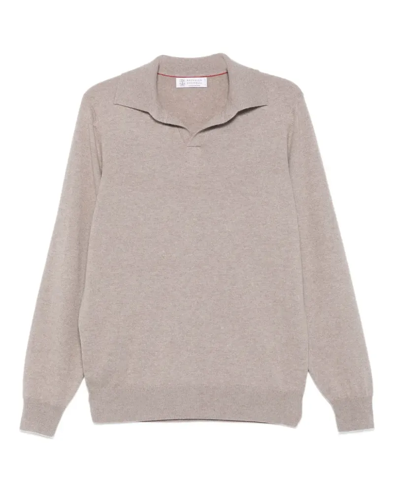 Brunello Cucinelli Klassischer Kaschmirpullover - Nude Nude