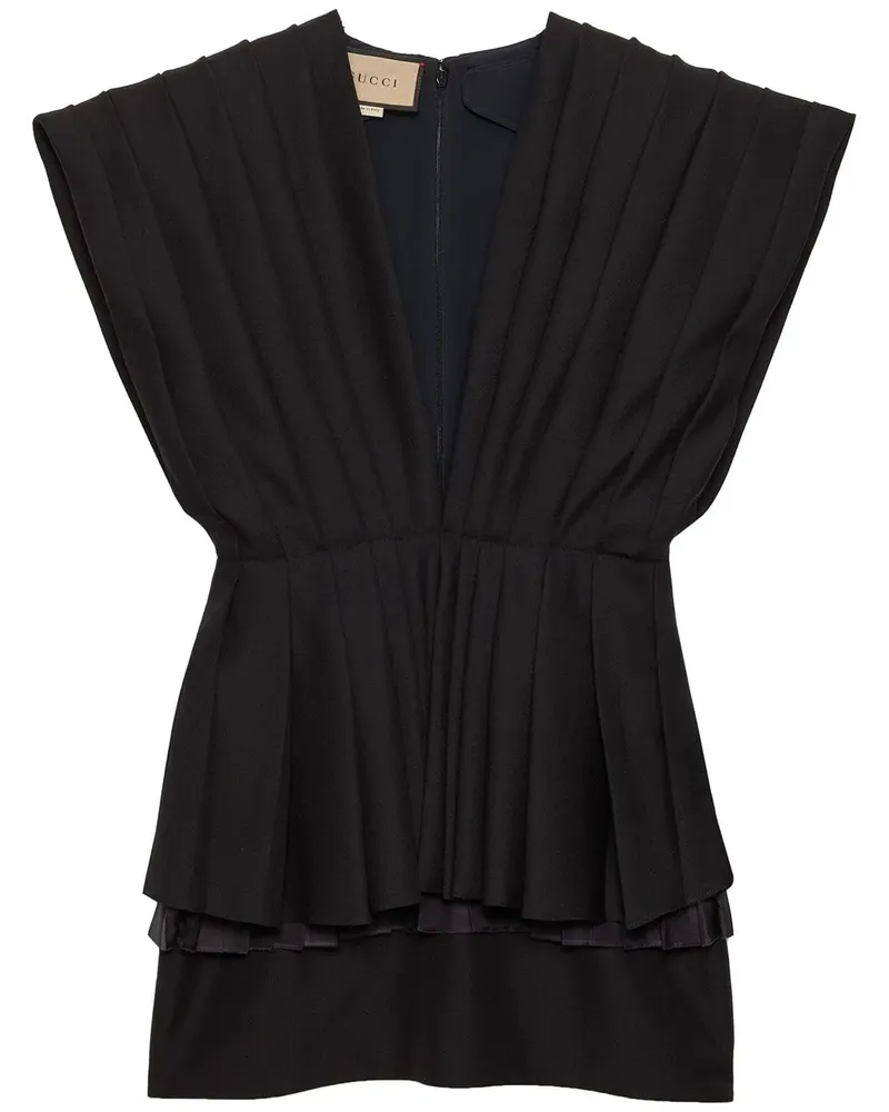 Gucci Minikleid mit Falten - Schwarz Schwarz