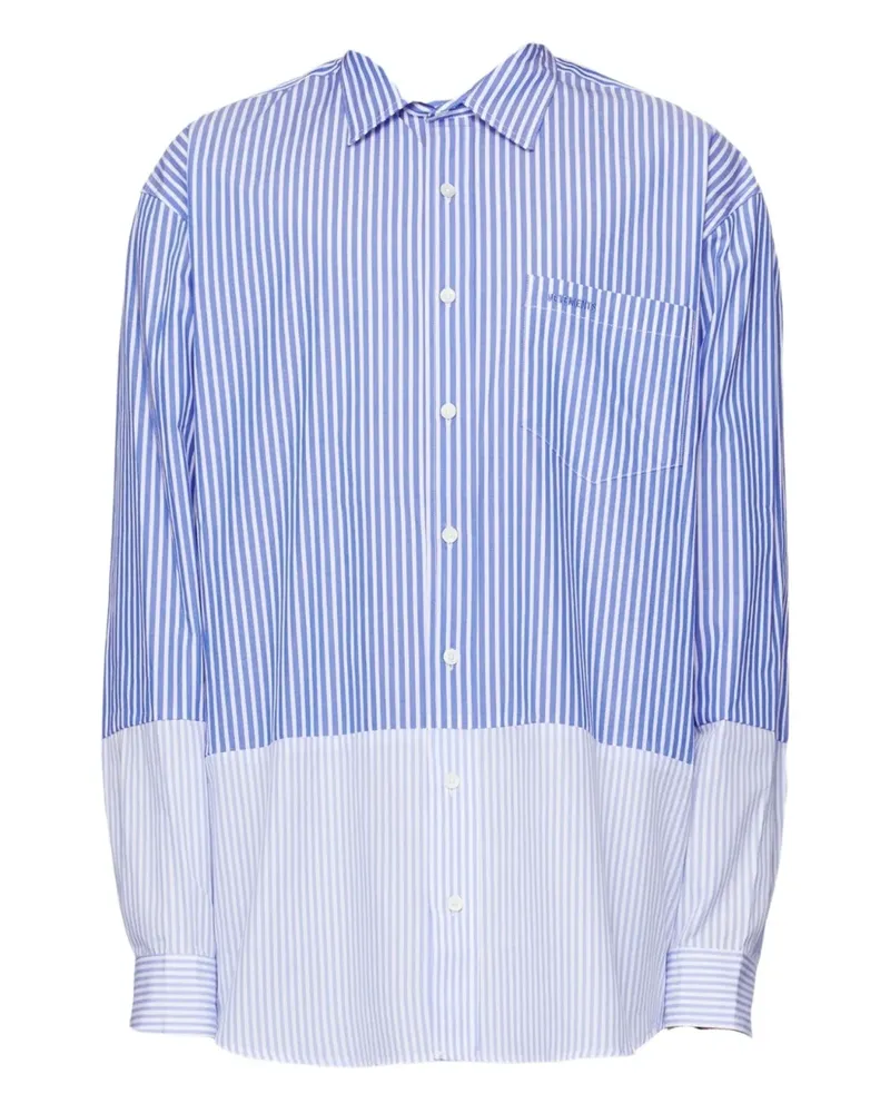VETEMENTS striped pocket shirt - Blau Blau
