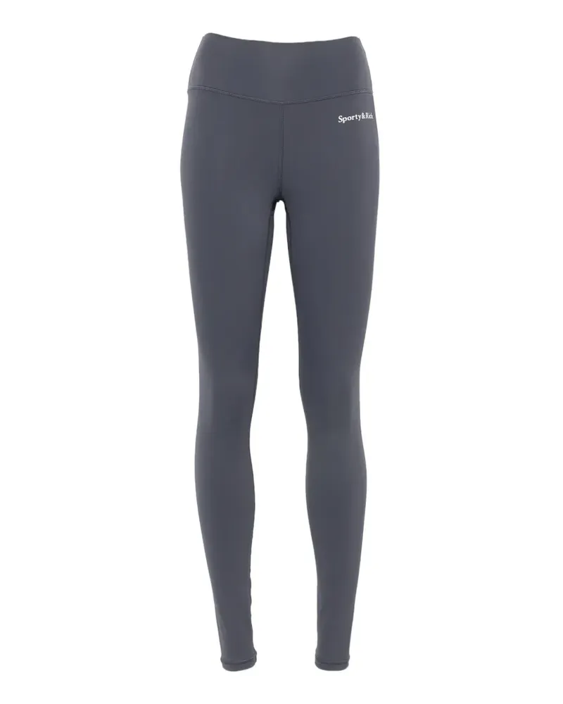 SPORTY & RICH Leggings mit Logo-Print - Grau Grau