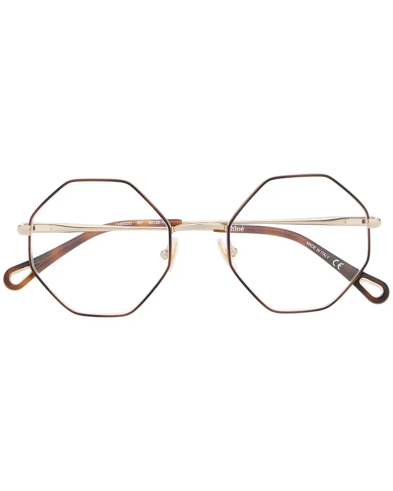 Chloé Sonnenbrille mit achteckigem Gestell - Gold Gold