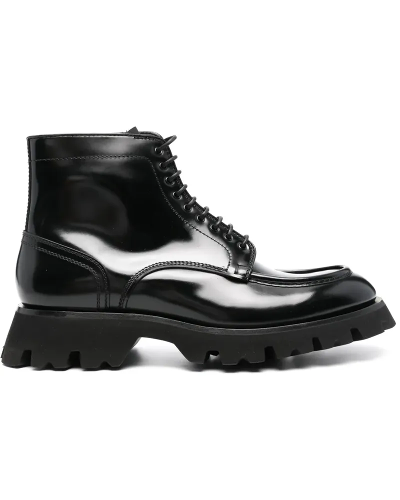 Santoni Knöchelhohe Schnürstiefel - Schwarz Schwarz