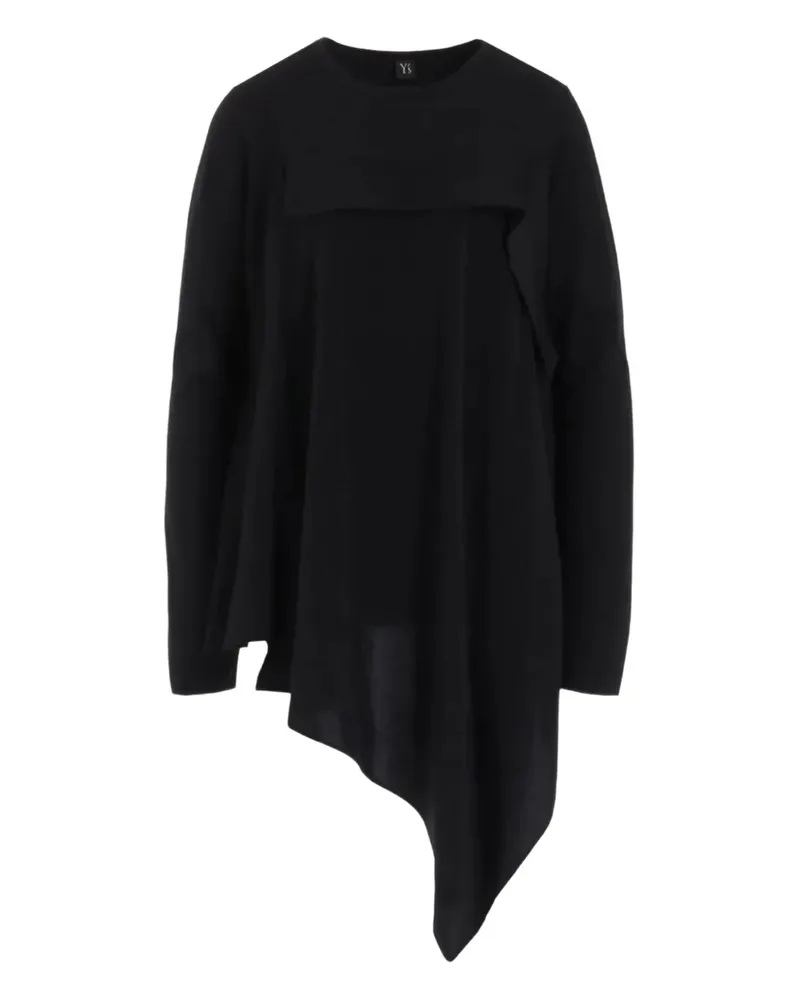 Yohji Yamamoto Asymmetrisches Top mit Drapierung - Schwarz Schwarz