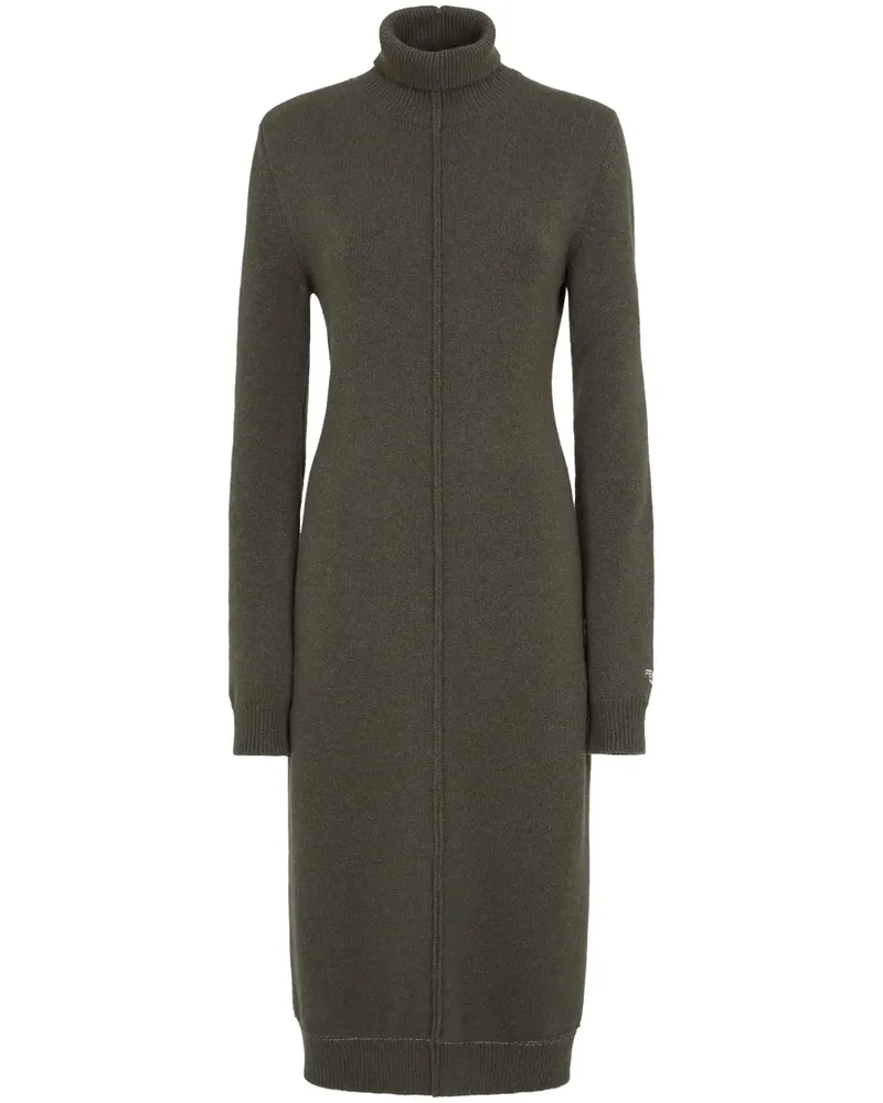 Fendi Langärmliges Kleid mit Rollkragen - Grün Grün