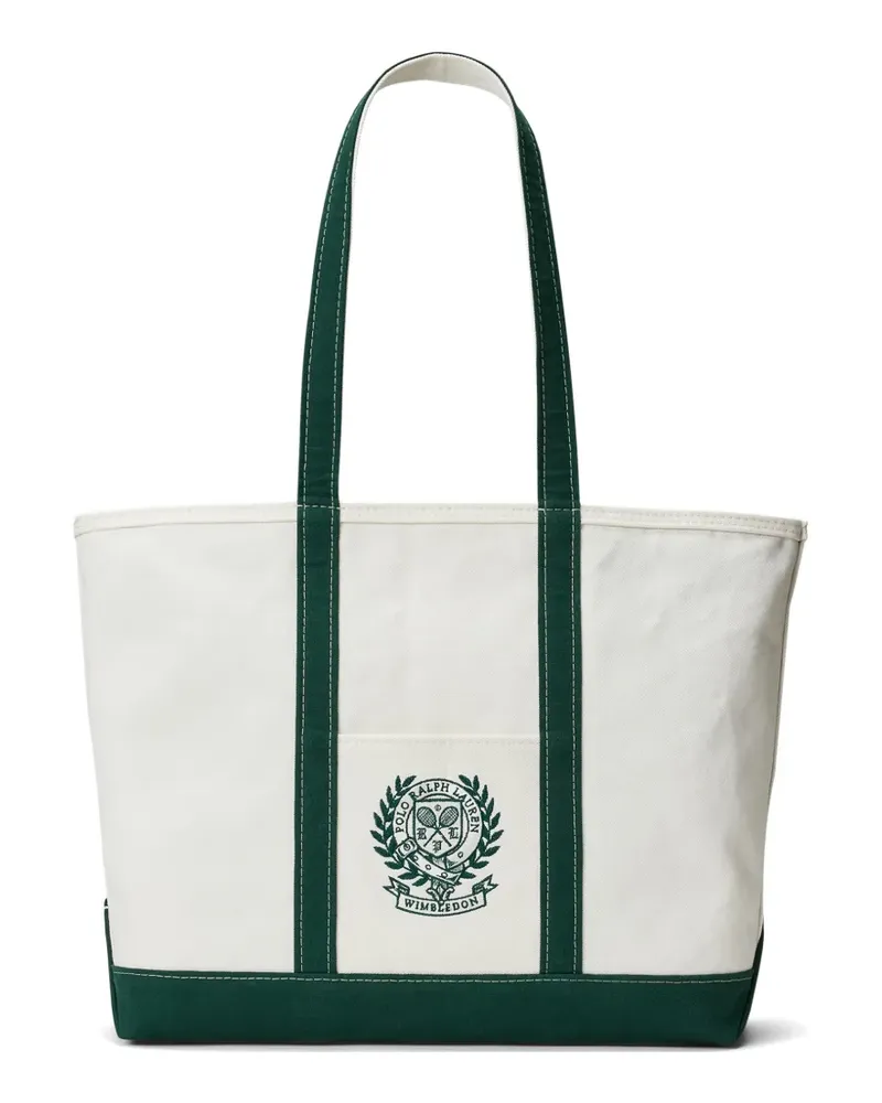 Ralph Lauren Wimbledon Schultertasche mit Stickerei - Weiß Weiß
