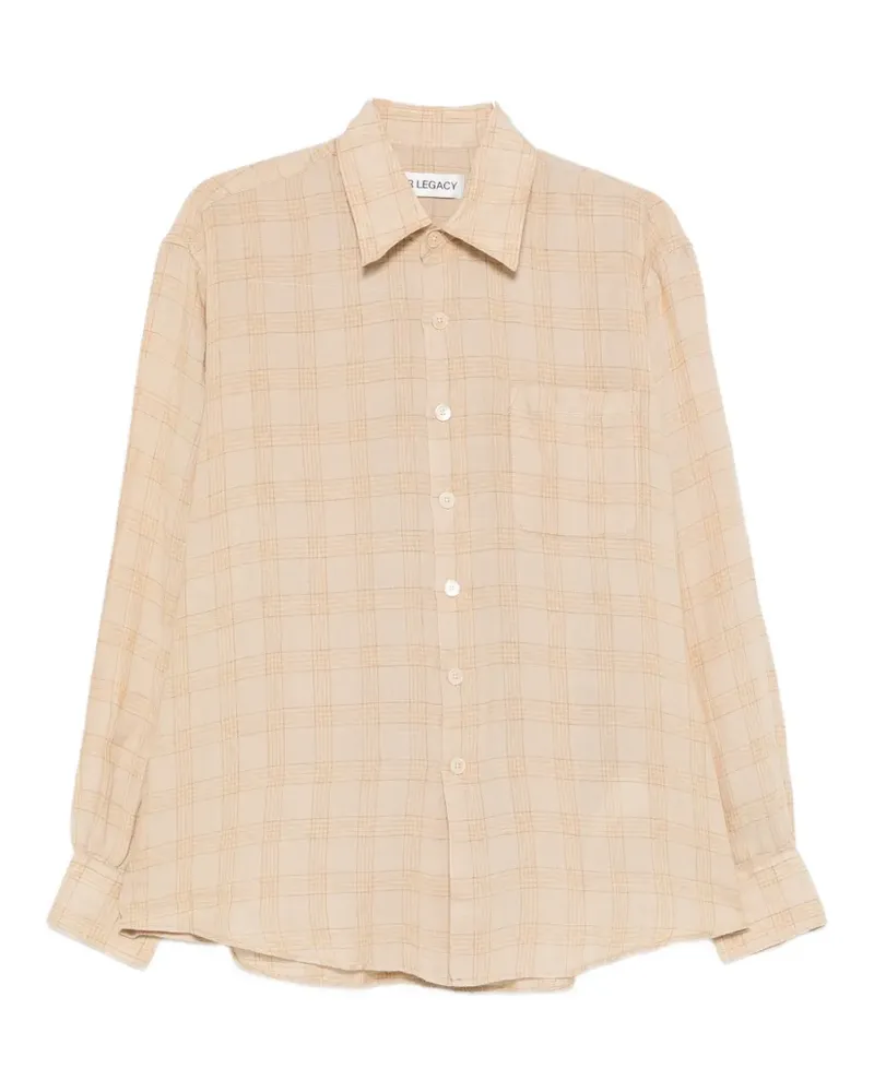 Our Legacy checked linen shirt - Nude Nude