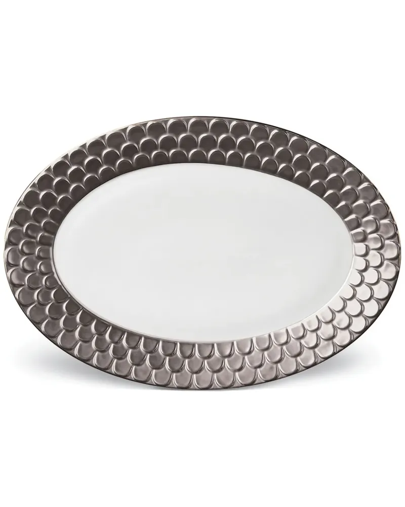 L’OBJET Ovaler Aegean Teller (38cm x 27cm) - Weiß Weiß