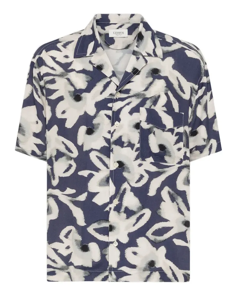 Laneus floral-print shirt - Blau Blau