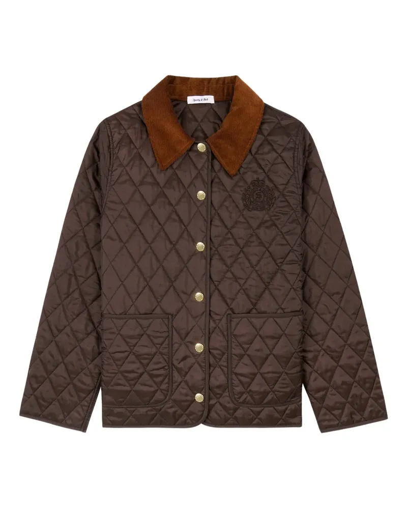 SPORTY & RICH NY Crest quilted logo-embroidered jacket - Braun Braun