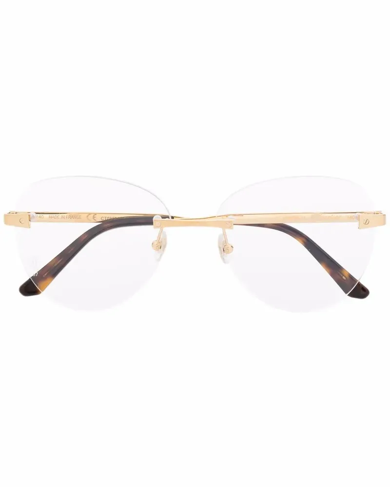 Cartier Brille mit rundem Gestell - Gold Gold