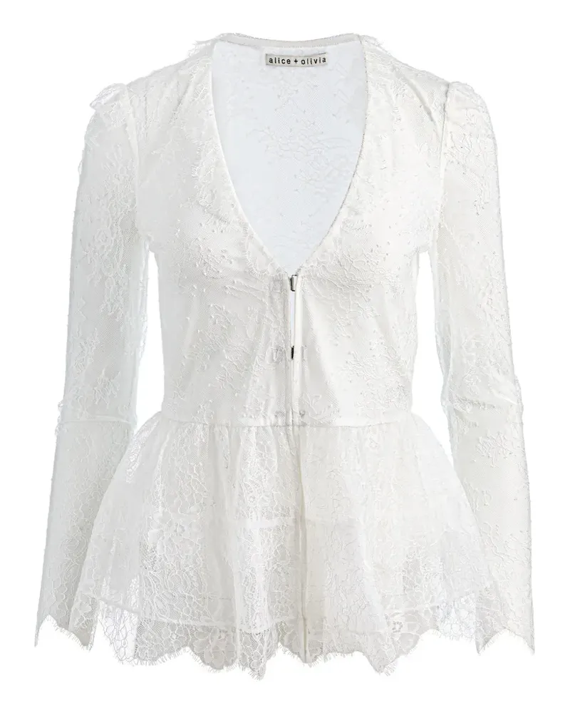 Alice + Olivia Xavier Oberteil mit Schößchen - Weiß Weiß