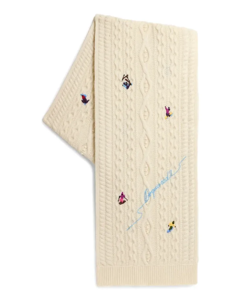 Dsquared2 Après Ski Schal mit Stickerei - Nude Nude