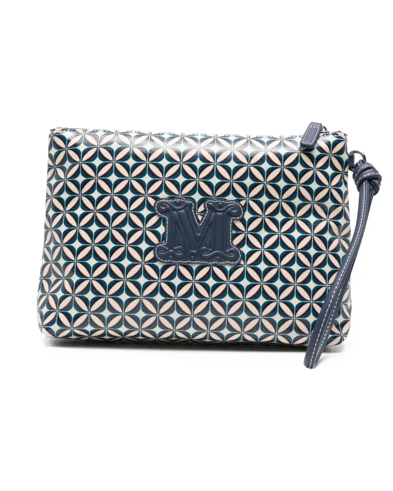 Max Mara Bchtazzina Clutch mit geometrischem Print - Weiß Weiß