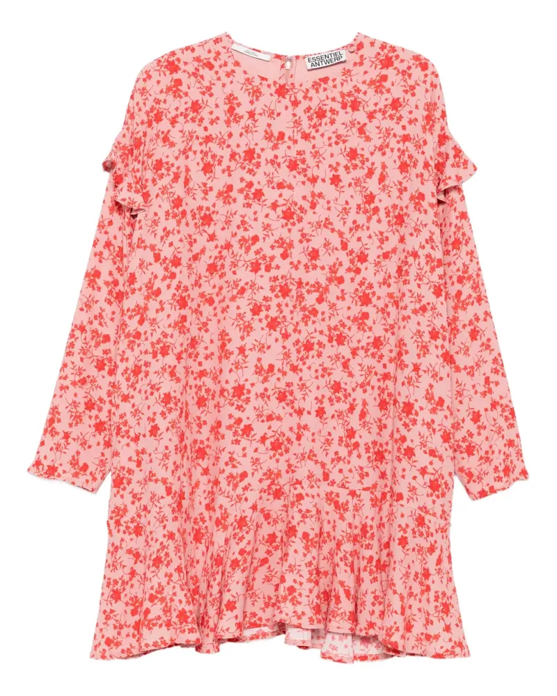 Essentiel Minikleid mit Blumen-Print - Rosa Rosa